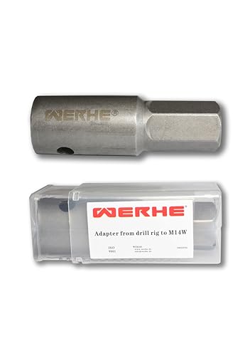 WERHE® Adapter Aus benzin Erdbohrer auf m14 innengewinde - Benzin Misher erdbohrer - Edbohrer adapter für mörtelrührer von WERHE