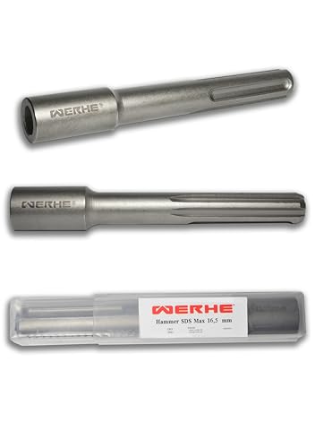 WERHE® Professional SDS Max Erdnageleintreiber zum Einstecken von Tiefenerder Erder Erdung Staberder – Innen durchmesser Ø 16,5 mm 162x25 mm – Jack Hammer Picket Pfosten Driver Treiber von WERHE