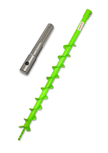 WERHE® Profi Bohrer VollStahl, Erdbohrer für bohrmaschine 60 mm extrem robust mit SDS Max Adapter - Pfahlbohrer Brunnenbohrer präzise Bohrspitze. von WERHE