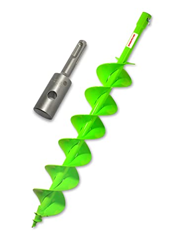 WERHE Doppelwendel Erdbohrer Ø120mm 80cm – Pfahlbohrer mit SDS Plus Adapter – Robust & Präzise von WERHE