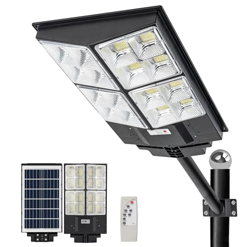 WERISE 900w Solar-Straßenleuchten Bewegungssensor, 35000 mAh Akku Weitwinkel Solarleuchten Outdoor für kommerziellen Parkplatz Licht, 1440 LED Solar Sicherheit Flutlichter mit Fernbedienung von WERISE