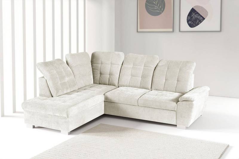 WERK2 Ecksofa Brindisi, Multifunktion, bequem & komfortabel, Breite 263cm, L-Form, mit verstellbaren Kopfteilen, Bettfunktion & Bettkasten von WERK2