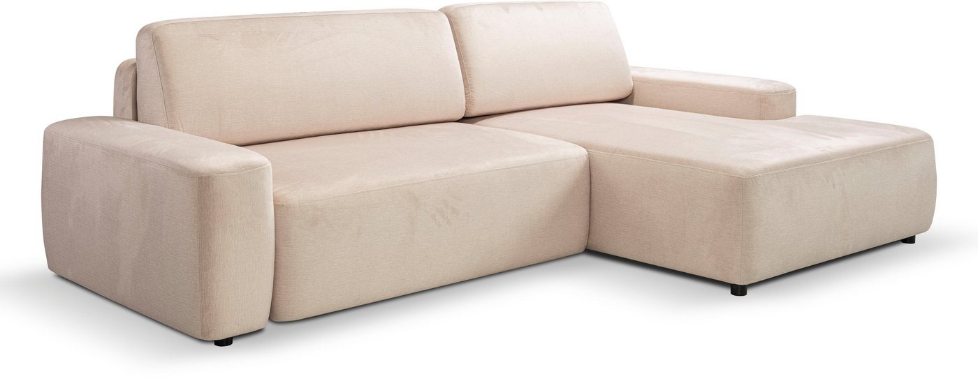 WERK2 Ecksofa Bully, Curvy Trend Ecksofa mit Schlaffunktion in weichem Cord von WERK2