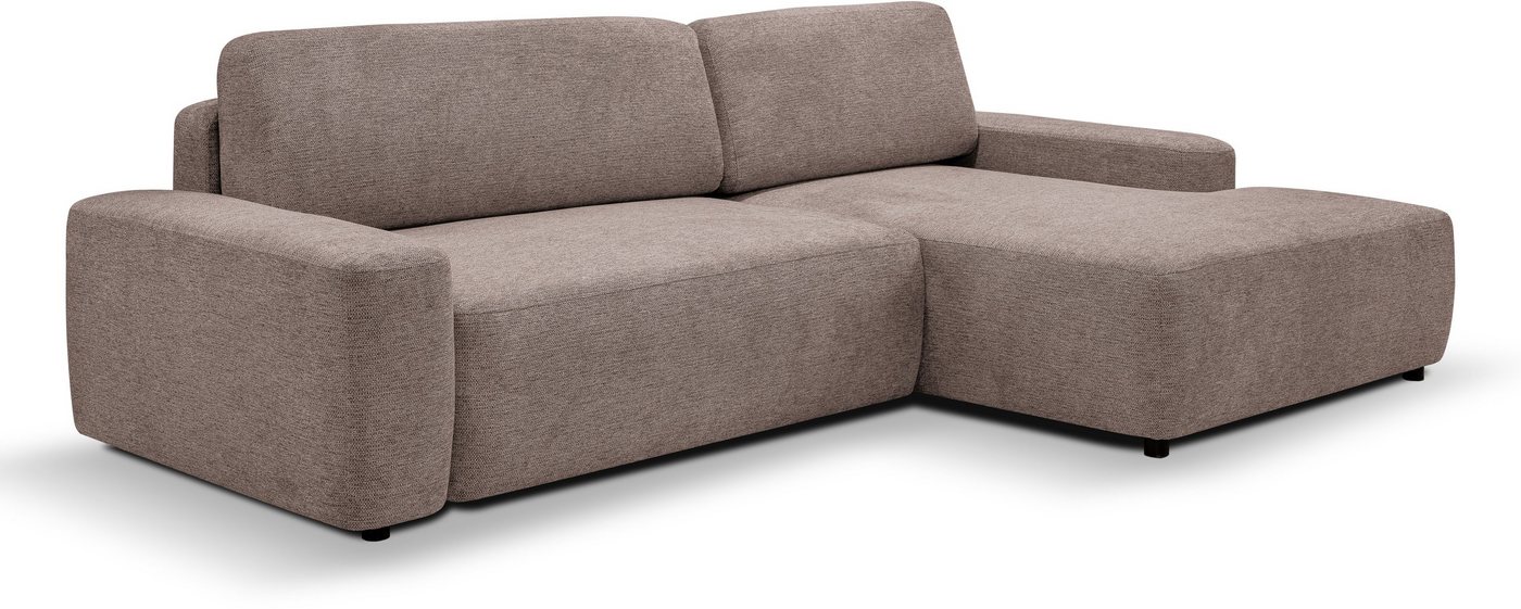 WERK2 Ecksofa Bully, Curvy Trend Ecksofa mit Schlaffunktion in weichem Cord von WERK2