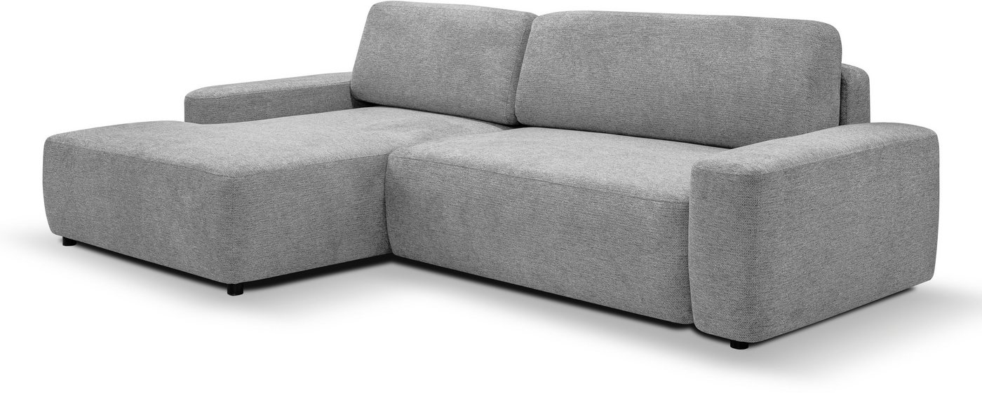 WERK2 Ecksofa Bully L-Form, Curvy Trend Ecksofa mit Schlaffunktion in weichem Cord von WERK2