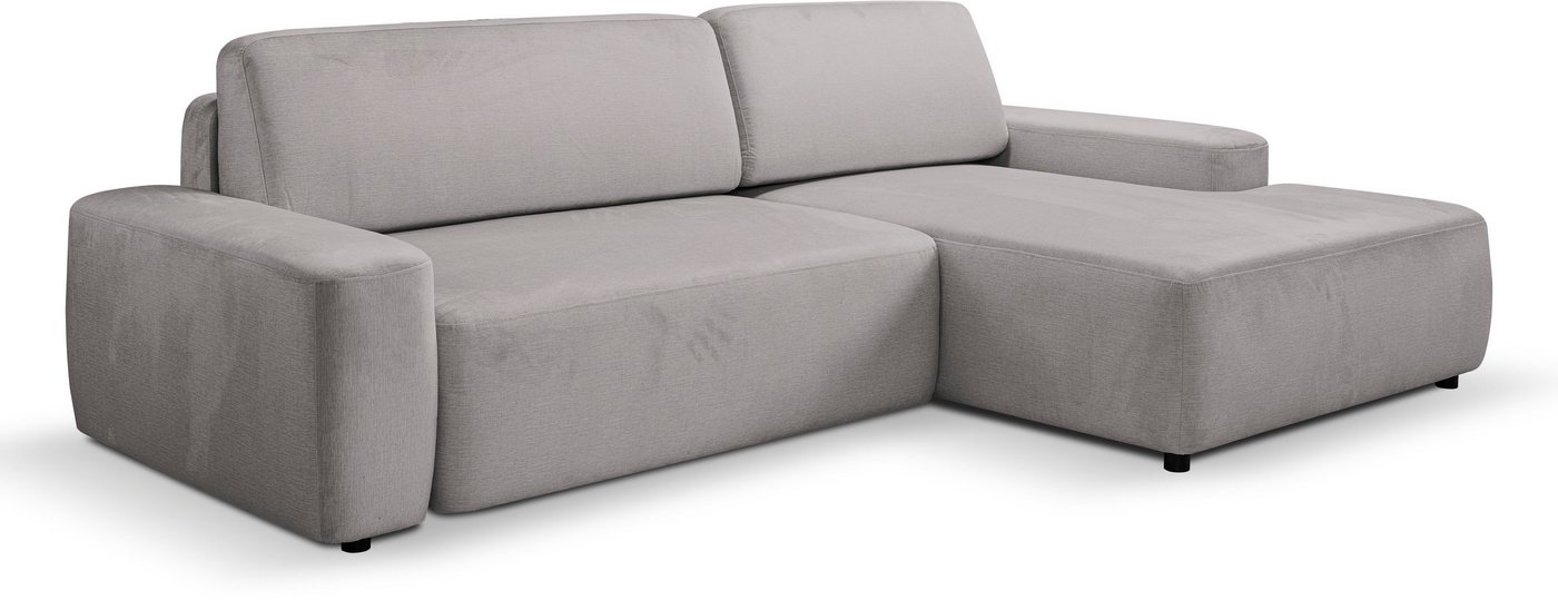 WERK2 Ecksofa Bully L-Form, Curvy Trend Ecksofa mit Schlaffunktion in weichem Cord von WERK2