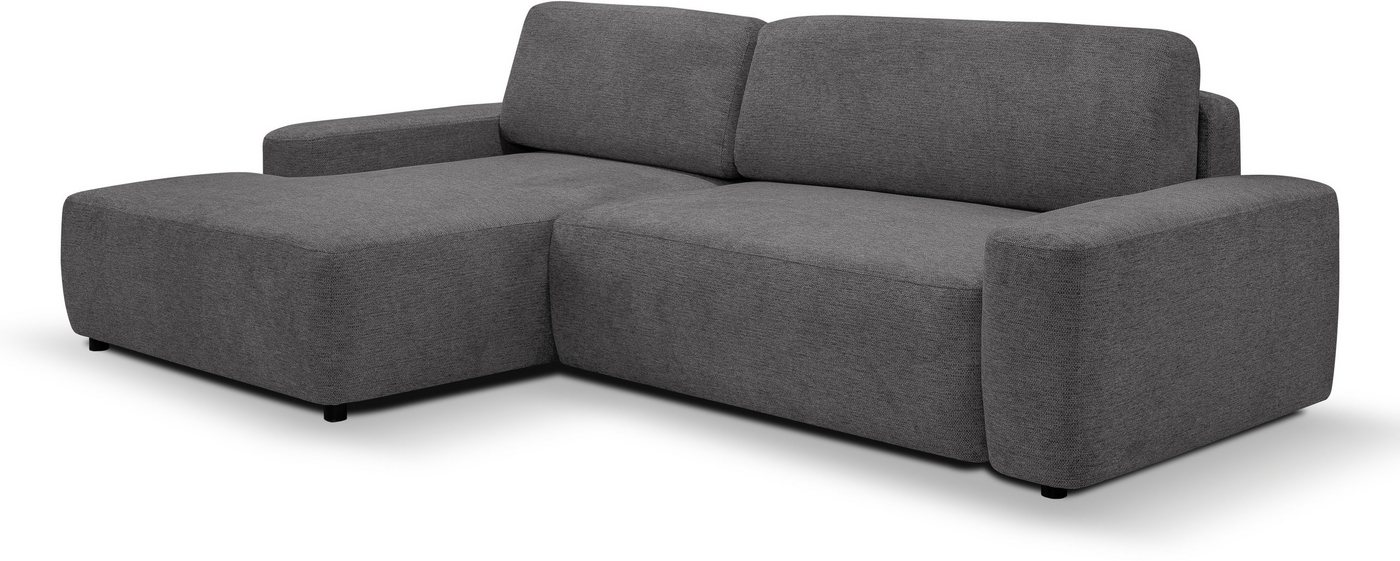 WERK2 Ecksofa Bully, Curvy Trend Ecksofa mit Schlaffunktion in weichem Cord von WERK2