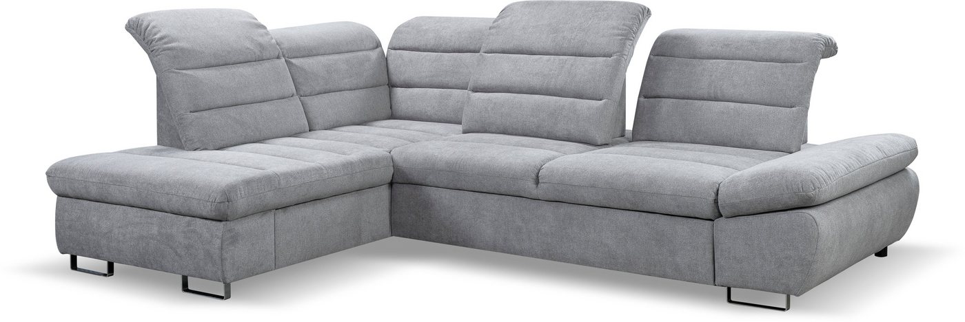 WERK2 Ecksofa Roma L-Form, Sofa mit Schlaffunktion, Sitztiefenverstellung, verstellbare Kopfteile von WERK2