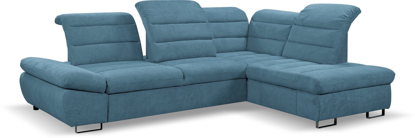 WERK2 Ecksofa Roma L-Form, Sofa mit Schlaffunktion, Sitztiefenverstellung, verstellbare Kopfteile von WERK2