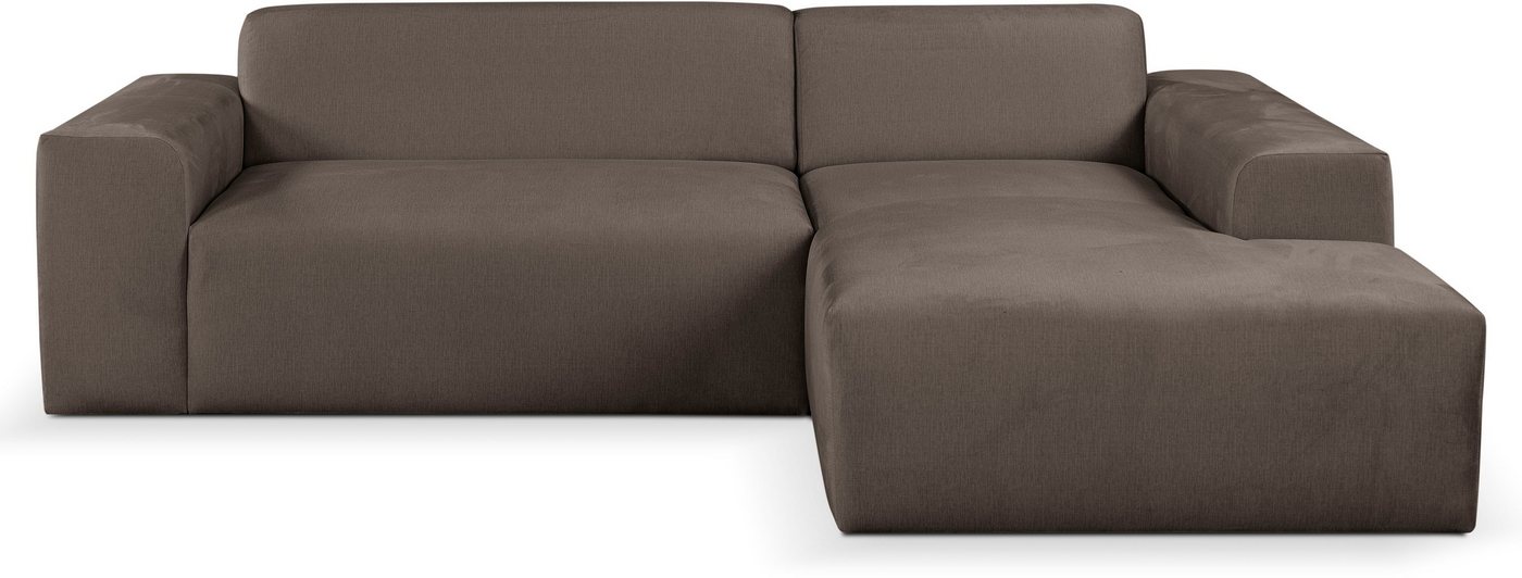 WERK2 Ecksofa Zeus L-Form, Curvy Trend Ecksofa mit urbaner Optik in weichem Cord von WERK2