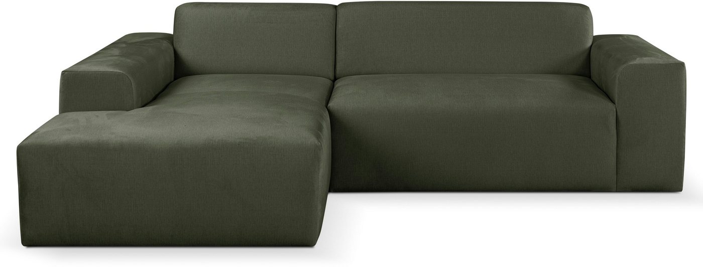 WERK2 Ecksofa Zeus L-Form, Curvy Trend Ecksofa mit urbaner Optik in weichem Cord von WERK2