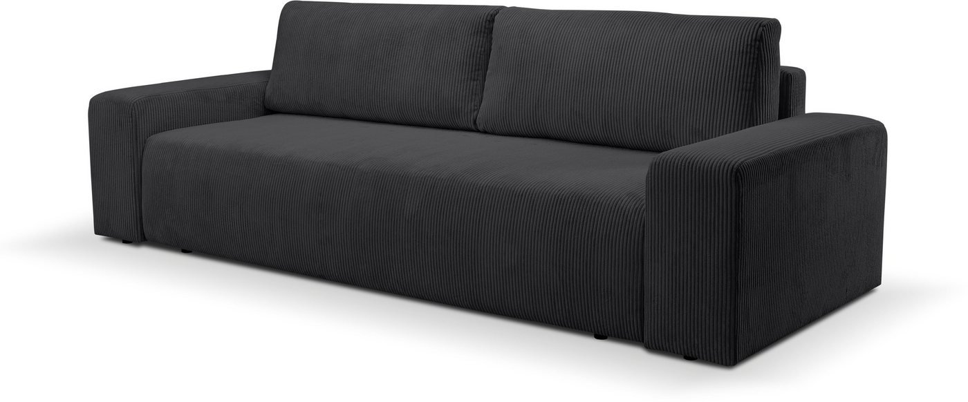 WERK2 Schlafsofa Hugo, Design 2-Sitzer Sofa in Cord mit Schlaffunktion & Bettkasten von WERK2