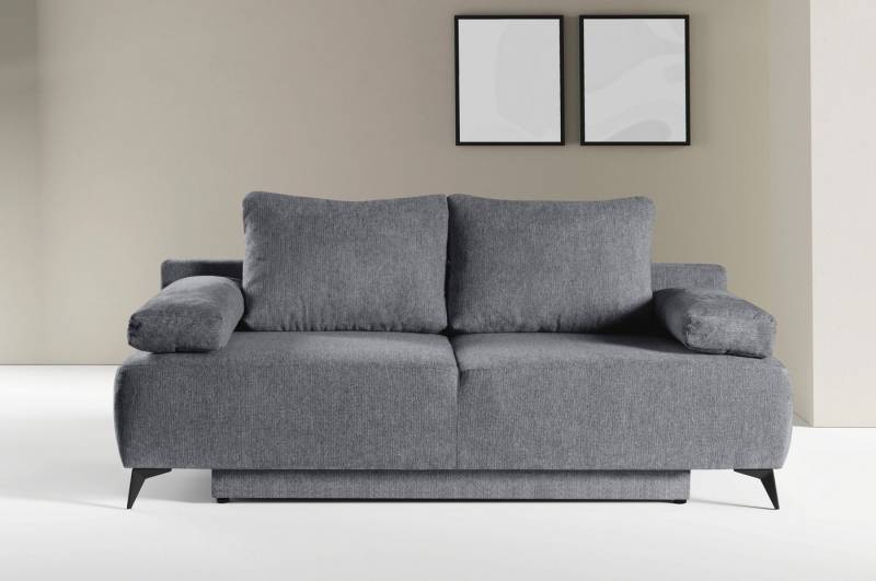 WERK2 Schlafsofa Viktoria mit Komfortsitz- und Liegehöhe, Breite 200cm, bequemes 2-Sitzer Schlafcouch mit Bettkasten von WERK2