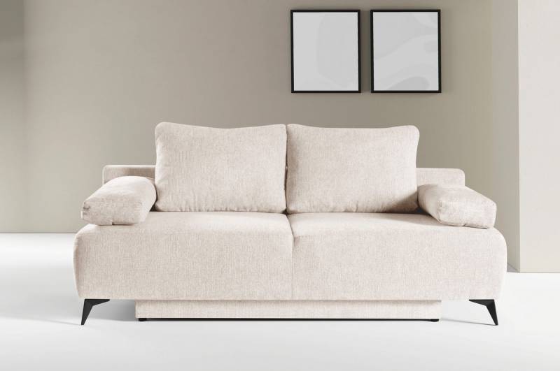 WERK2 Schlafsofa Viktoria mit Komfortsitz- und Liegehöhe, Breite 200cm, bequemes 2-Sitzer Schlafcouch mit Bettkasten von WERK2