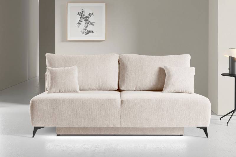 WERK2 Schlafsofa Valerie mit Komfortsitz- und Liegehöhe, Breite 200cm, bequemes 2-Sitzer Schlafcouch mit Bettkasten von WERK2