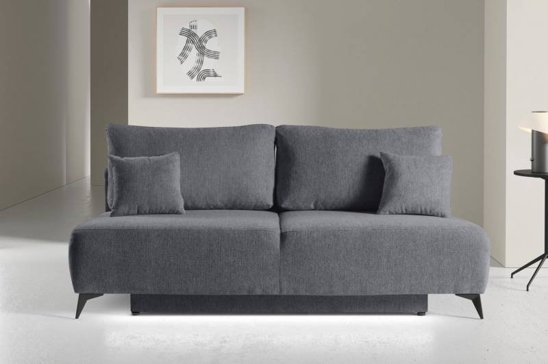 WERK2 Schlafsofa Valerie mit Komfortsitz- und Liegehöhe, Breite 200cm, bequemes 2-Sitzer Schlafcouch mit Bettkasten von WERK2