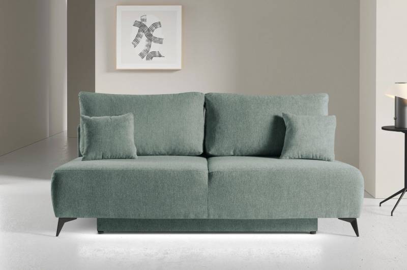 WERK2 Schlafsofa Valerie mit Komfortsitz- und Liegehöhe, Breite 200cm, bequemes 2-Sitzer Schlafcouch mit Bettkasten von WERK2