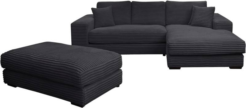 WERK2 Polstergarnitur Eden L-Form + Hocker. Mega Couch Breite 286cm, Cord, (Set), Design Ecksofa + Hocker in Cord mit besonders weichem Sitzkomfort von WERK2