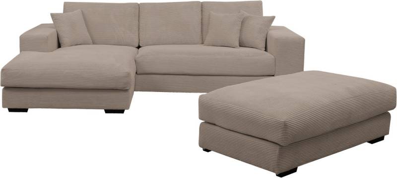 WERK2 Polstergarnitur Eden L-Form + Hocker. Mega Couch Breite 286cm, Cord, (Set), Design Ecksofa + Hocker in Cord mit besonders weichem Sitzkomfort von WERK2