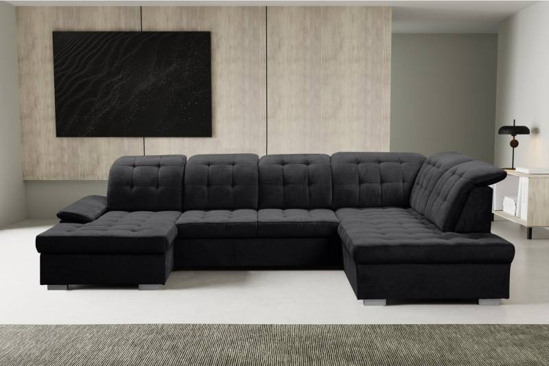 WERK2 Wohnlandschaft Kordula-New U-Form, Sofa in U-Form mit Schlaffunktion & Bettkasten, Schlafcouch von WERK2