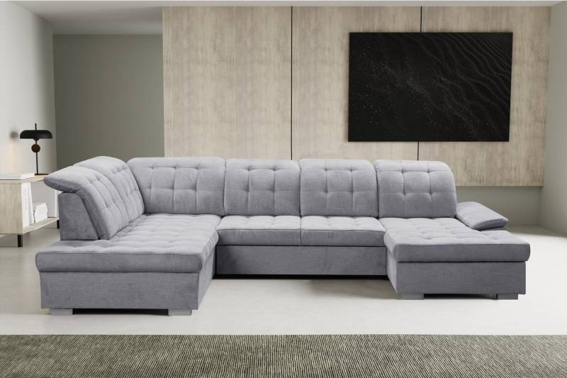 WERK2 Wohnlandschaft Kordula-New U-Form, Sofa in U-Form mit Schlaffunktion & Bettkasten, Schlafcouch von WERK2