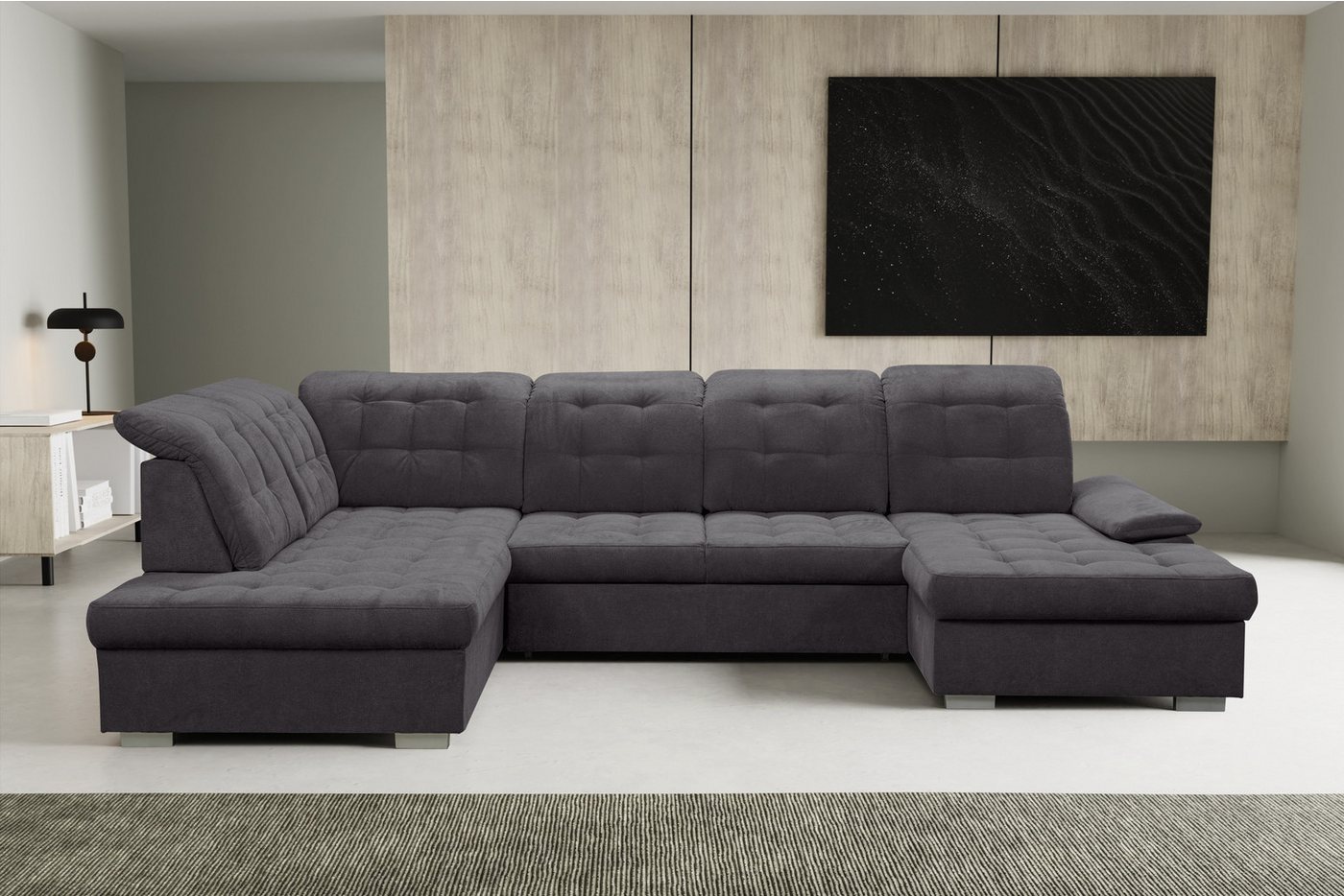 WERK2 Wohnlandschaft Kordula-New, Sofa in U-Form mit Schlaffunktion & Bettkasten, Schlafcouch von WERK2