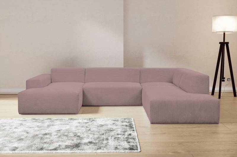 WERK2 Wohnlandschaft Zeus U-Form, Curvy Trend Wohnlandschaft mit urbaner Optik auch in weichem Cord von WERK2