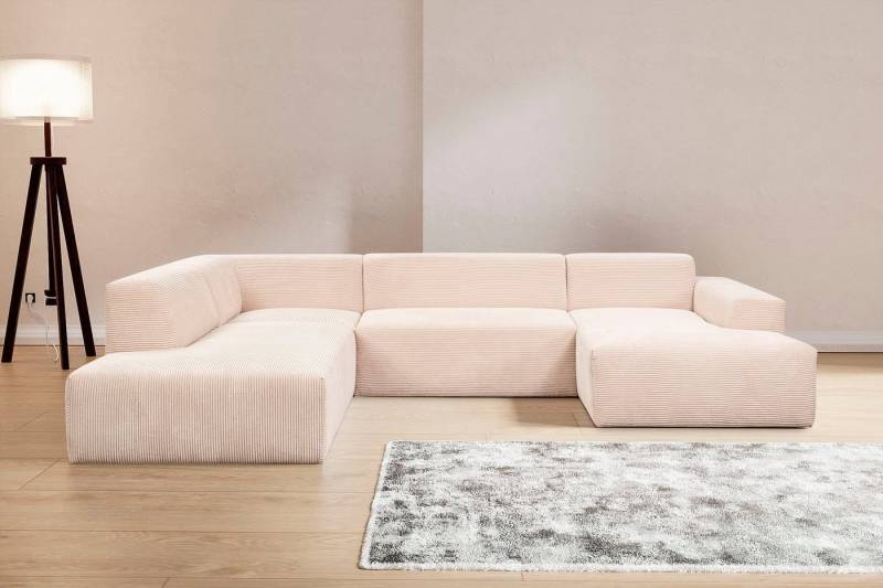 WERK2 Wohnlandschaft Zeus U-Form, Curvy Trend Wohnlandschaft mit urbaner Optik auch in weichem Cord von WERK2