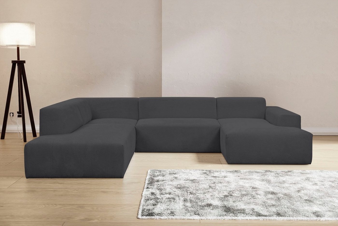 WERK2 Wohnlandschaft Zeus U-Form, Curvy Trend Wohnlandschaft mit urbaner Optik auch in weichem Cord WERK2 Wohnlandschaft Zeus U-Form, Curvy Trend Wohnlandschaft mit urbaner Optik auch in weichem Cord von WERK2