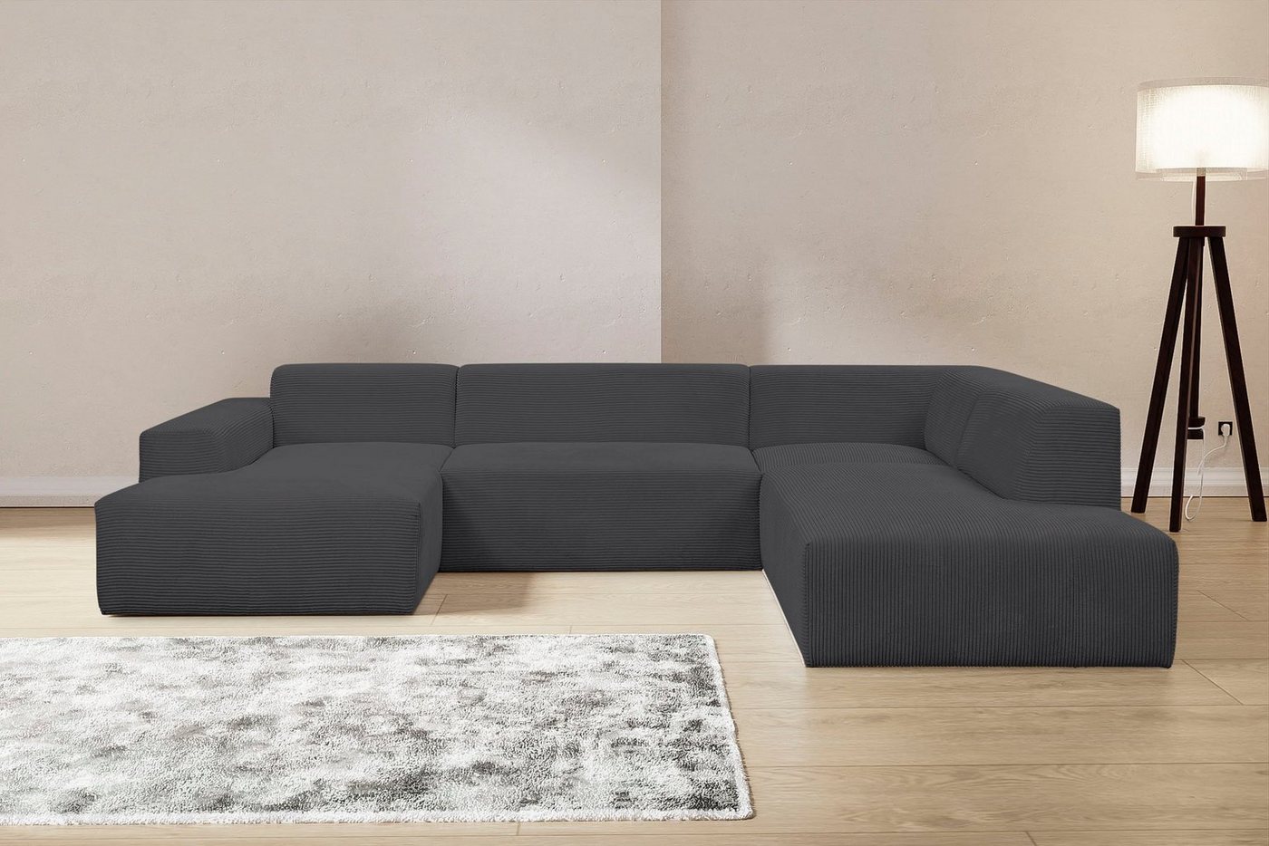 WERK2 Wohnlandschaft Zeus U-Form, Curvy Trend Wohnlandschaft mit urbaner Optik auch in weichem Cord WERK2 Wohnlandschaft Zeus U-Form, Curvy Trend Wohnlandschaft mit urbaner Optik auch in weichem Cord von WERK2