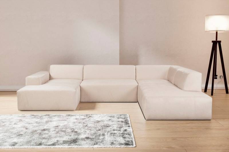 WERK2 Wohnlandschaft Zeus U-Form, Curvy Trend Wohnlandschaft mit urbaner Optik auch in weichem Cord von WERK2