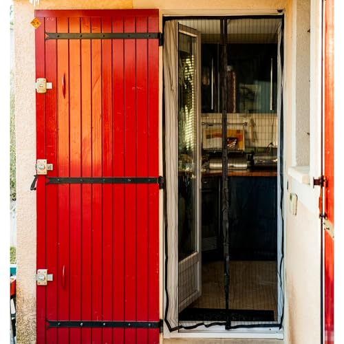 WERKA PRO Mückenschutz Vorhang für Tür mit Magnet 215 x 100 cm Schwarz von WERKA PRO