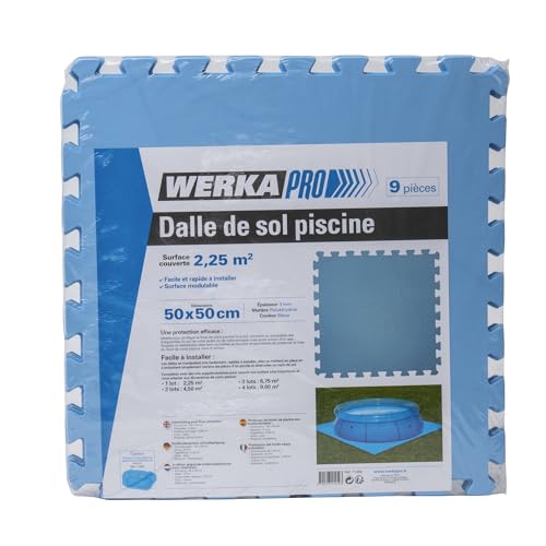 WERKA PRO Werkapro Bodenfliesen für Pool, 50 x 50 cm, 2,25 m², Stärke 3 mm, 9 Stück von WERKA PRO