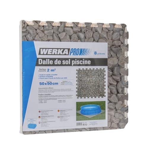 WERKA PRO Fliese für Pool Druck Kiesel 50x50cm 1cm dick 8 Stück von WERKA PRO