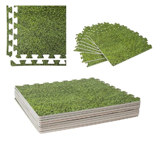 WERKA PRO Platten für den Pool mit Grasdruck 50x50cm 1cm Dicke 8 Stück von WERKA PRO