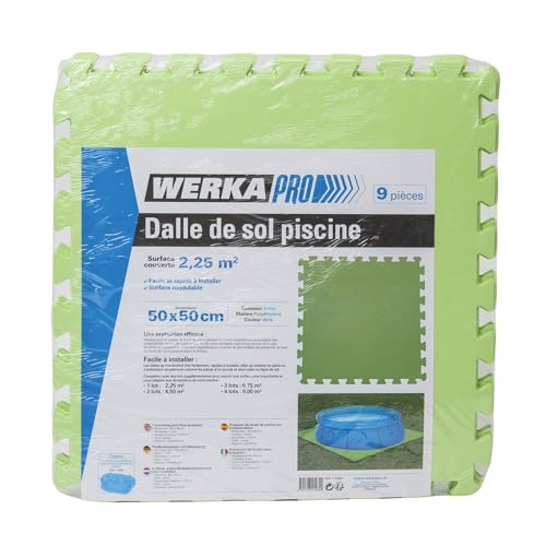 WERKA PRO Werkapro 9 Stück Bodenfliesen für Pool, 50 x 50 cm, Dicke 3 mm, 9 Stück von WERKA PRO