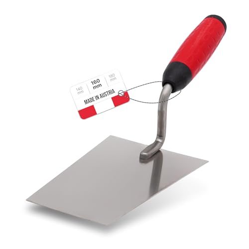 WERKFIT Profi Maurerkelle aus Edelstahl - Berner Putzkelle Rostfrei - Trockenbau Stuckateurkelle mit Softgriff - Hergestellt in Österreich (160mm) von WERKFIT QUALITÄT DIE ÜBERZEUGT