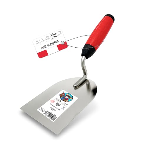 WERKFIT Profi Gipserkelle aus Edelstahl 100mm - Gipserspachtel Rostfrei - Maurerkelle mit Softgriff - Stukkateurkelle Made in Österreich (100mm) von WERKFIT QUALITÄT DIE ÜBERZEUGT