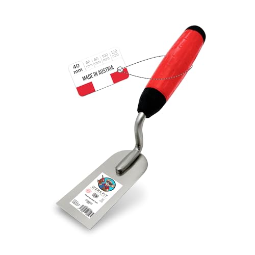 WERKFIT Profi Gipserkelle aus Edelstahl 40mm - Gipserspachtel Rostfrei - Maurerkelle mit Softgriff - Stukkateurkelle Made in Österreich (40mm) von WERKFIT QUALITÄT DIE ÜBERZEUGT