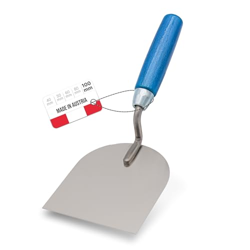 WERKFIT Profi Gipserkelle aus Edelstahl 100mm - Gipserspachtel Rostfrei - Maurerkelle mit Holzgriff - Stukkateurkelle Made in Österreich (100mm) von WERKFIT QUALITÄT DIE ÜBERZEUGT