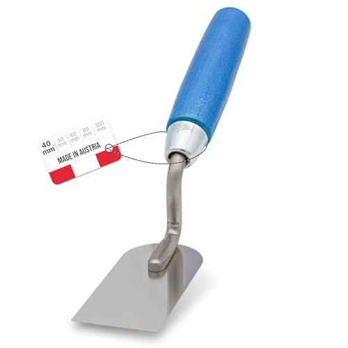 WERKFIT Profi Gipserkelle aus Edelstahl 40mm - Gipserspachtel Rostfrei - Maurerkelle mit Holzgriff - Stukkateurkelle Made in Österreich (40mm) von WERKFIT QUALITÄT DIE ÜBERZEUGT