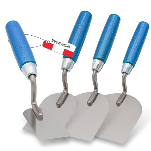 WERKFIT Profi Gipserkelle aus Edelstahl Set - Gipserspachtel Rostfrei - Maurerkelle mit Holzgriff - Stukkateurkelle Made in Österreich (40+60+80+100) von WERKFIT QUALITÄT DIE ÜBERZEUGT