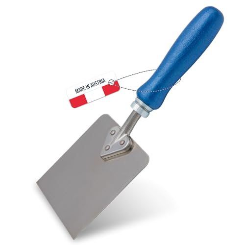 WERKFIT Profi Tapetenkratzer Fauserkelle mit Holzgriff – 0.8 mm Edelstahlklinge – Herzgriffspachtel für Renovierung & Tapetenentfernung – Made in Austria (100) von WERKFIT QUALITÄT DIE ÜBERZEUGT
