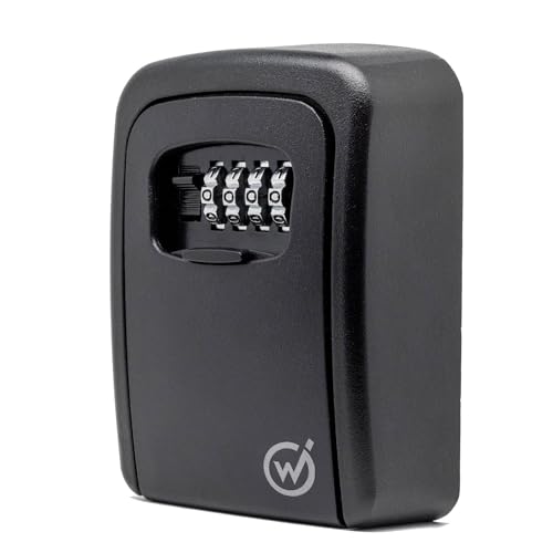 WERKGUT® Schlüsseltresor mit Zahlencode (4-stellig) | Sicherer Schlüsselsafe zur Aufbewahrung von Schlüssel | Wetterfeste Schlüsselbox mit Code für draußen und innen zur Wandmontage (Schwarz) von WERKGUT