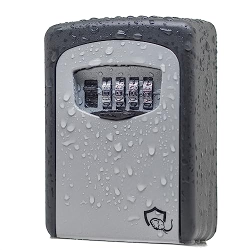WERKGUT® Schlüsseltresor mit Zahlencode (4-stellig) | Sicherer Schlüsselsafe zur Aufbewahrung von Schlüssel | Wetterfeste Schlüsselbox mit Code für draußen und innen zur Wandmontage (Silber) von WERKGUT