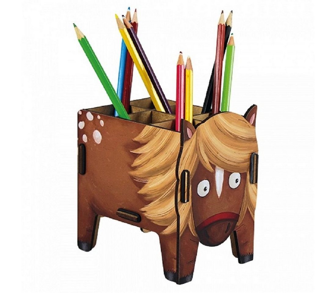 WERKHAUS® Aufbewahrungsbox Werkhaus - Stiftebox Pony Pferd Stifte Halter Becher Holz WE7115 von WERKHAUS®