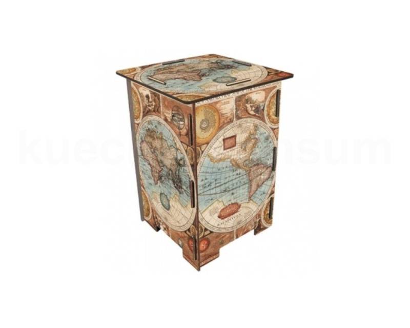 WERKHAUS® Hocker Werkhaus Photohocker SH8240 alte Weltkarte 295 x 295 x 420 mm von WERKHAUS®
