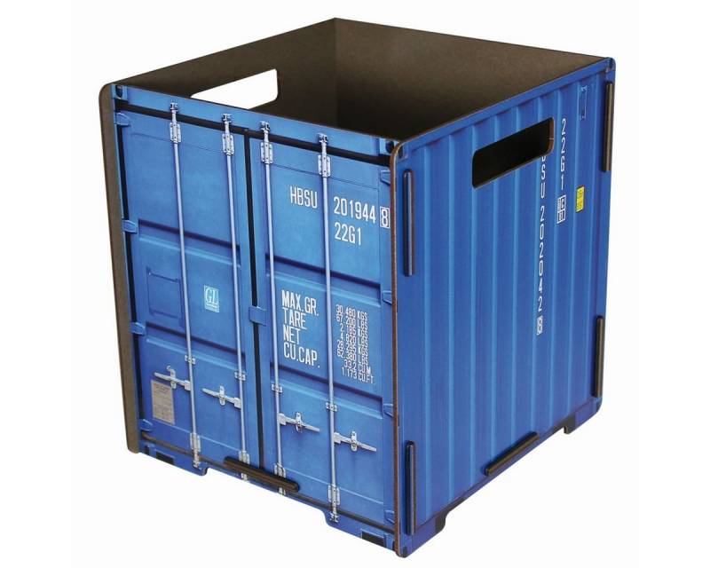 WERKHAUS® Papierkorb Werkhaus - Papierkorb "Container" Blau CO1031 Mülleimer Abfalleimer von WERKHAUS®