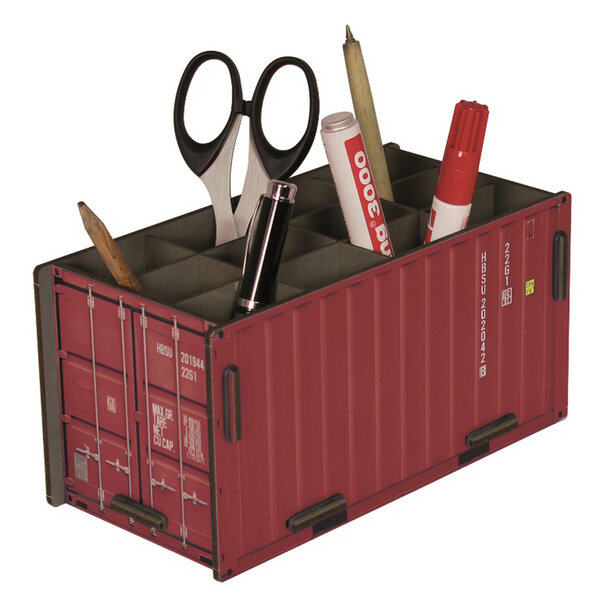 WERKHAUS Container Stiftebox - rot - aus Holz von WERKHAUS