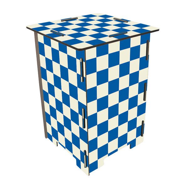 WERKHAUS Photohocker - Schachbrettmuster blau von WERKHAUS